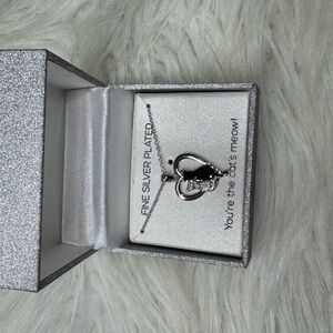 Silver Plated Cat Pendant Necklace